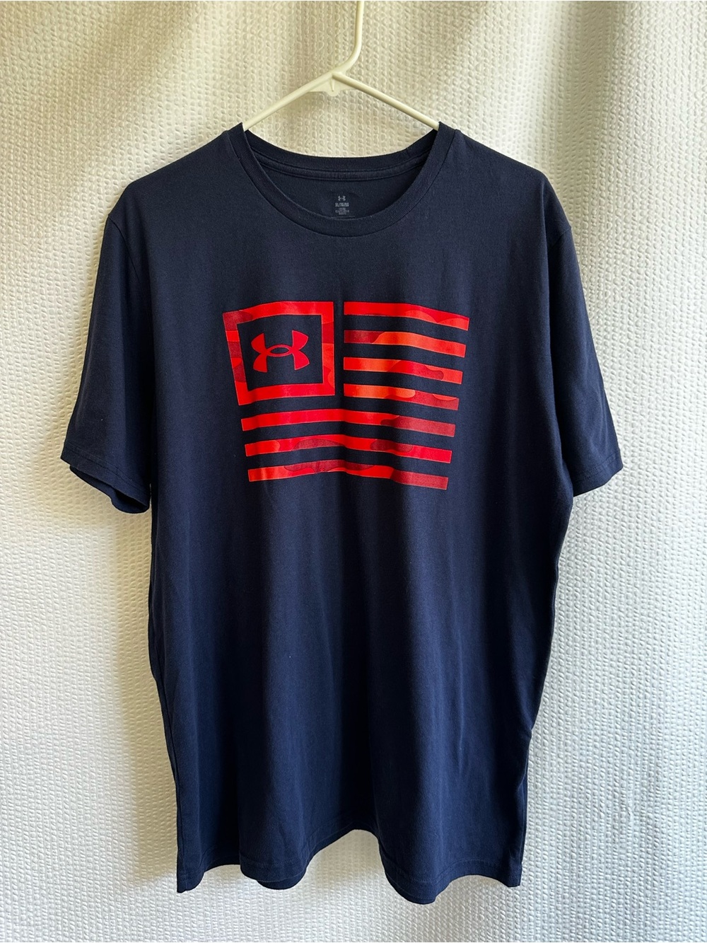 Under Armour Freedom Navy Red American Flag Graphic T Shirt Mens XL Patriotic